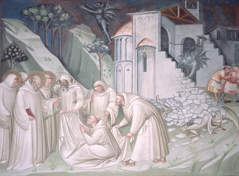 Die Gründung von Montecassino und das Wunder der Auferweckung des Mönchs, Sagrestia